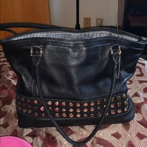 Black and Gold Leather Handbag